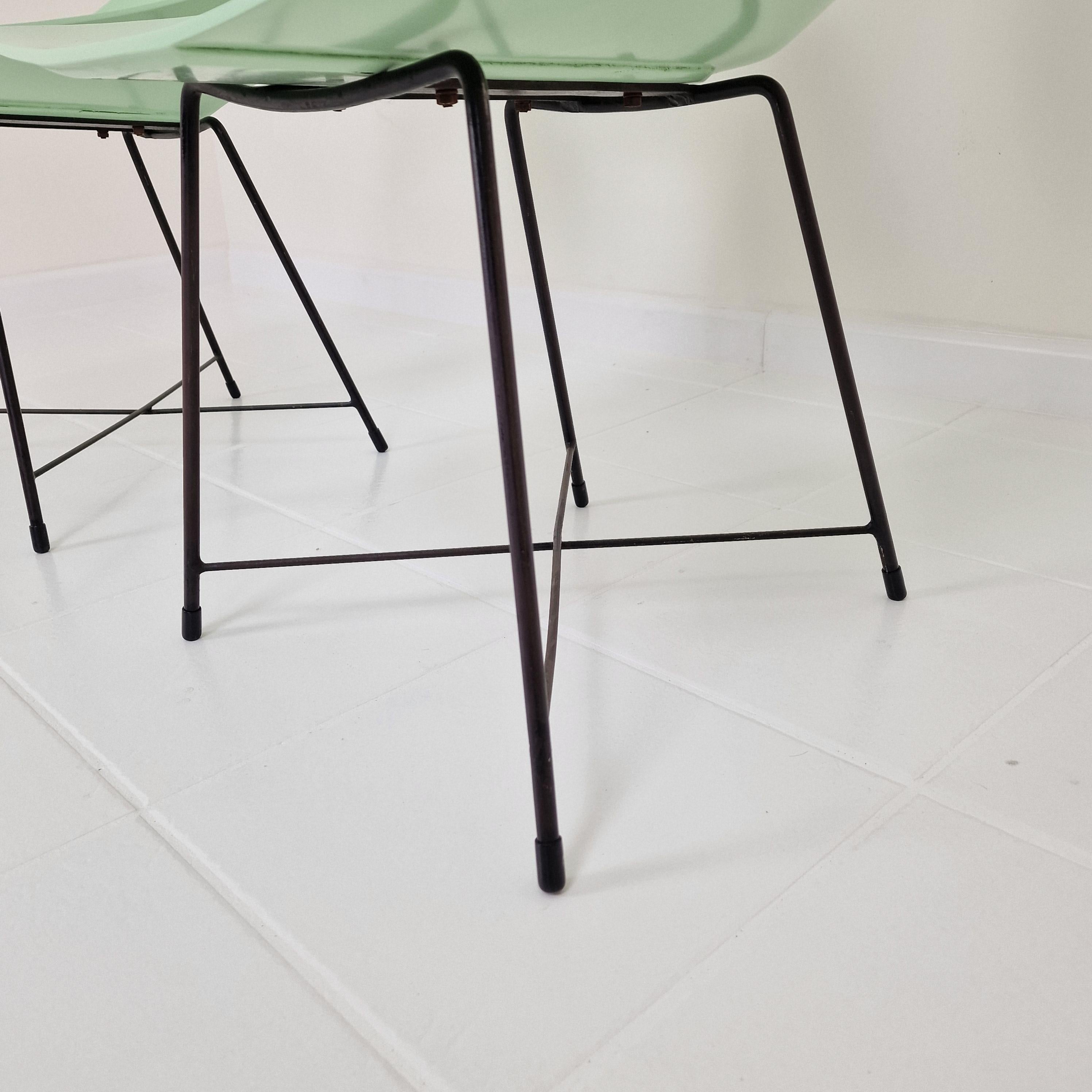 Mid Century Pair of Augusto Bozzi Chairs for Saporiti, Italy 1950's For Sale 8