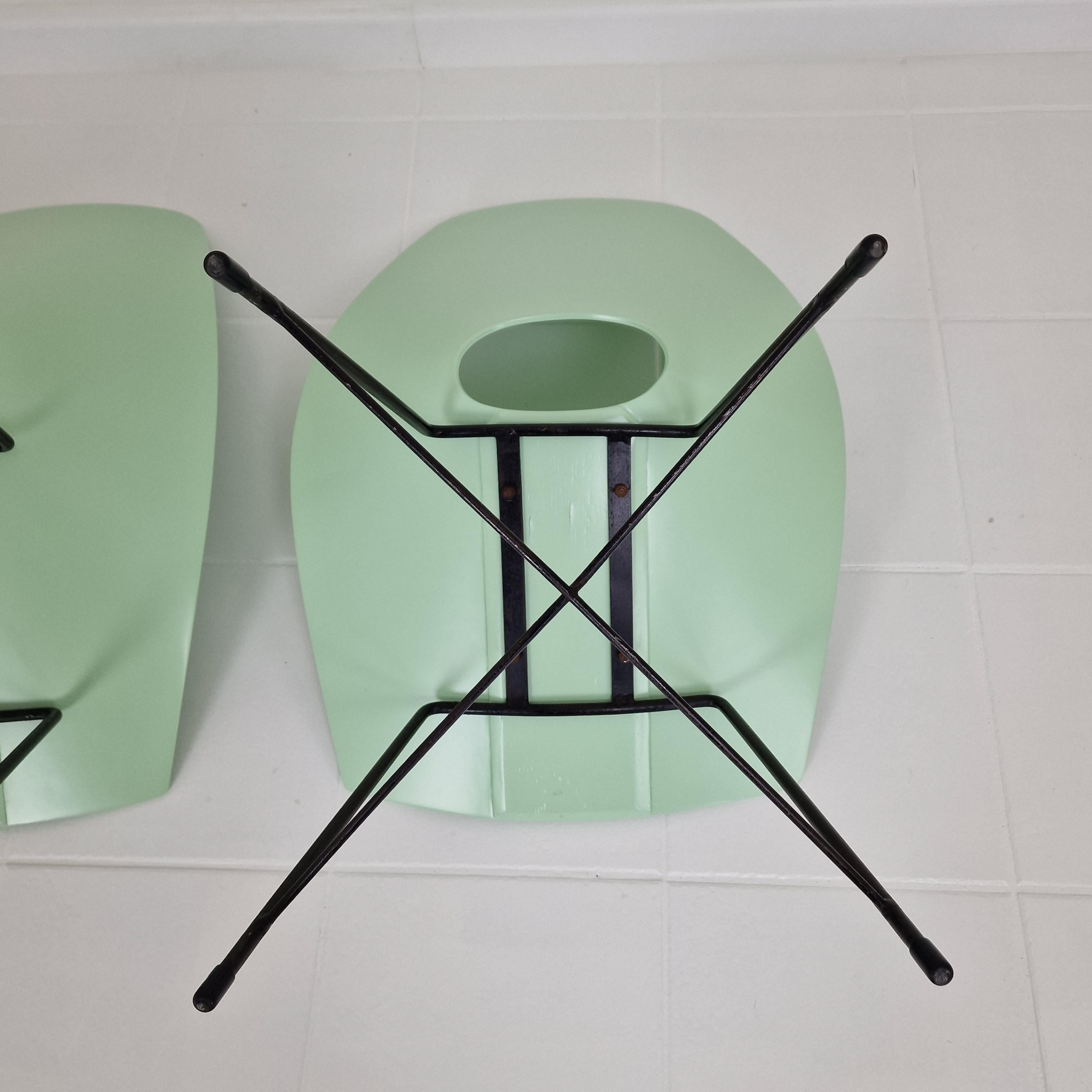 Mid Century Pair of Augusto Bozzi Chairs for Saporiti, Italy 1950's For Sale 11