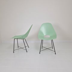 Mid Century Pair of Augusto Bozzi Chairs for Saporiti, Italy 1950's