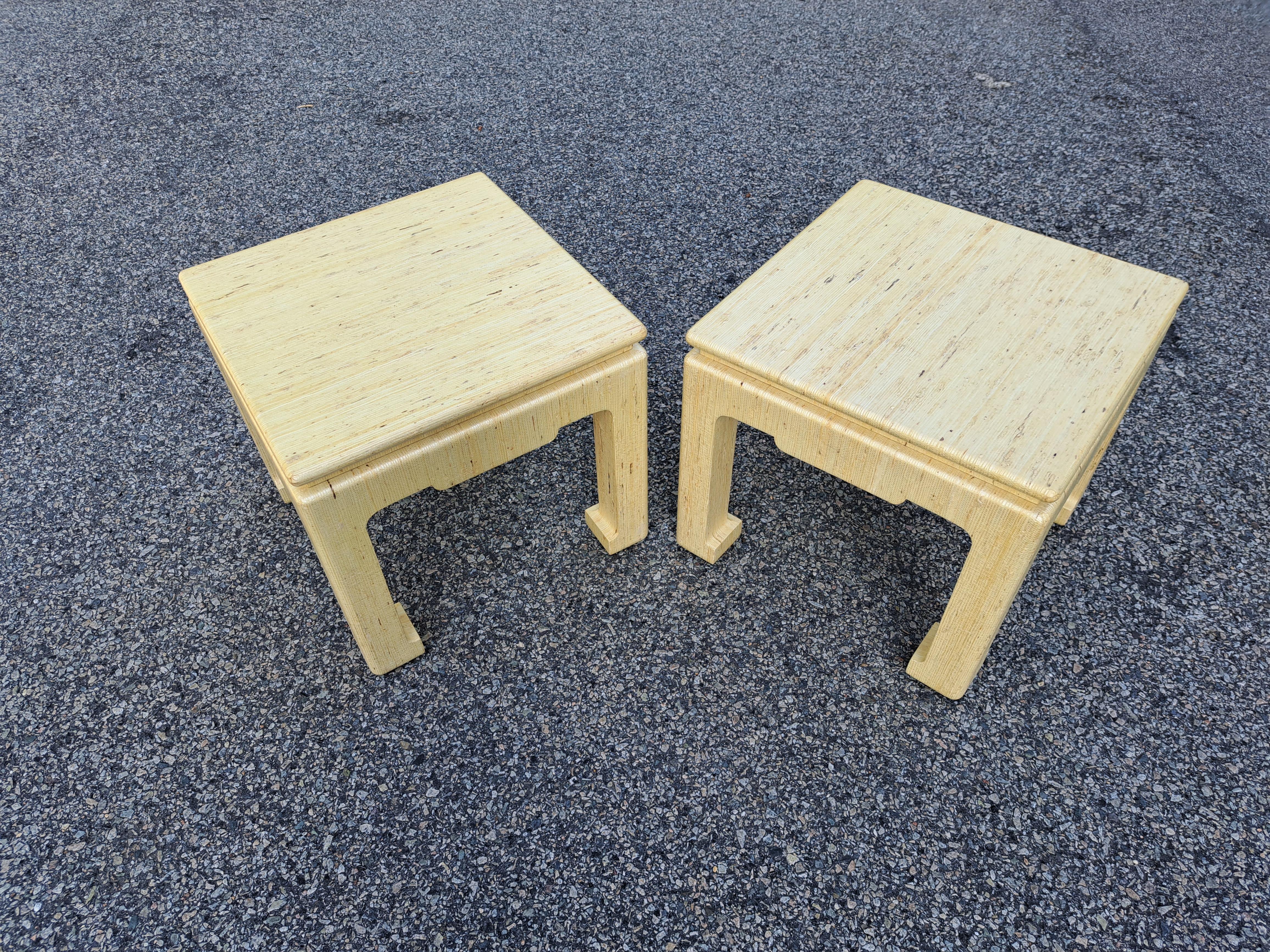 20th Century Mid-Century Pair of Baker Furniture Company Asian Side Tables 
