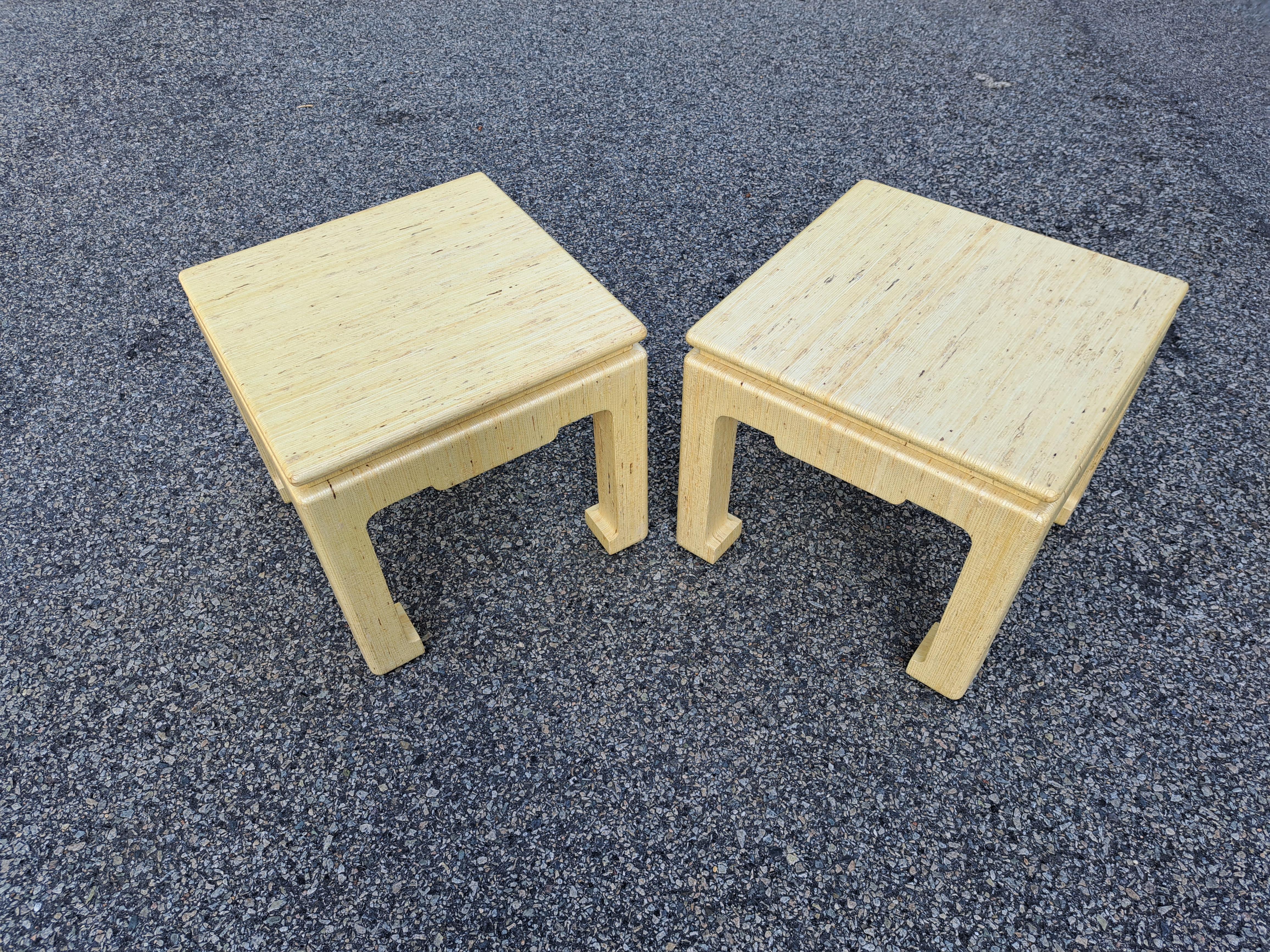 Mid-Century Pair of Baker Furniture Company Asian Side Tables In Good Condition In East Freetown, MA