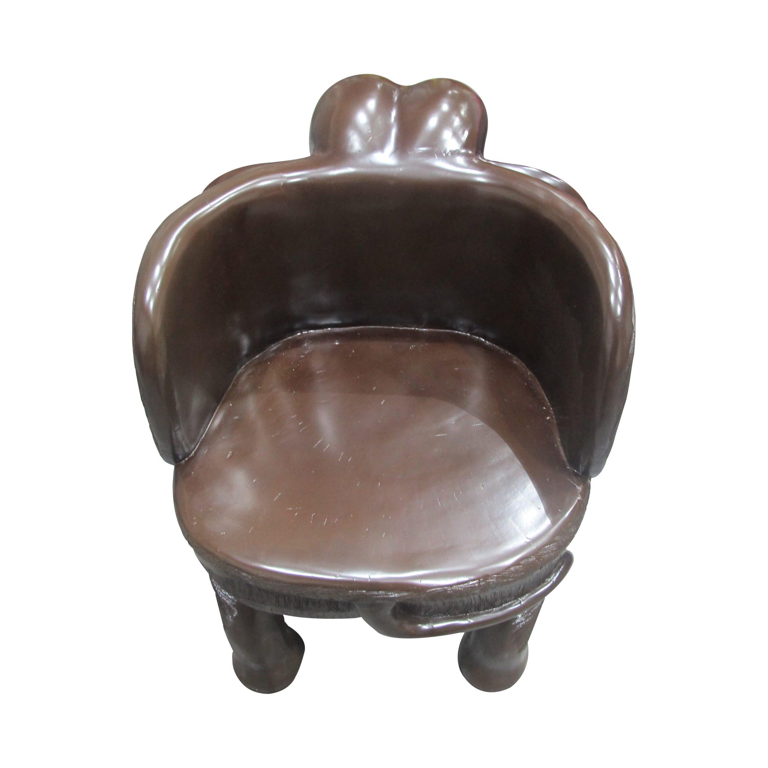 Mid-20th Century Mid-Century Pair of Balinese Hand-Carved Hardwood Elephant Chairs For Sale