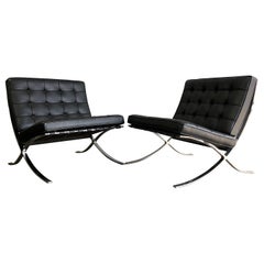 Mid-Century Pair of Barcelona Chairs by Knoll