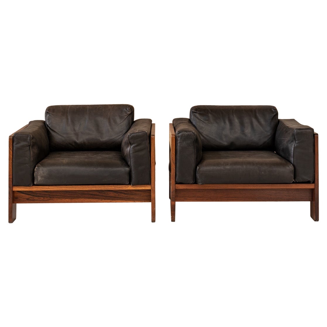 Mid-Century Pair of Bastiano Armchairs by Afra e Tobia Scarpa