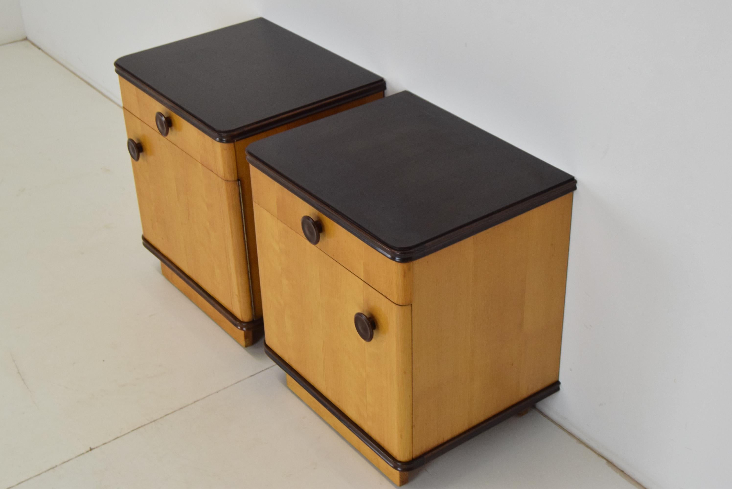 Czech Mid-century pair of Bedside Tables, 1960's