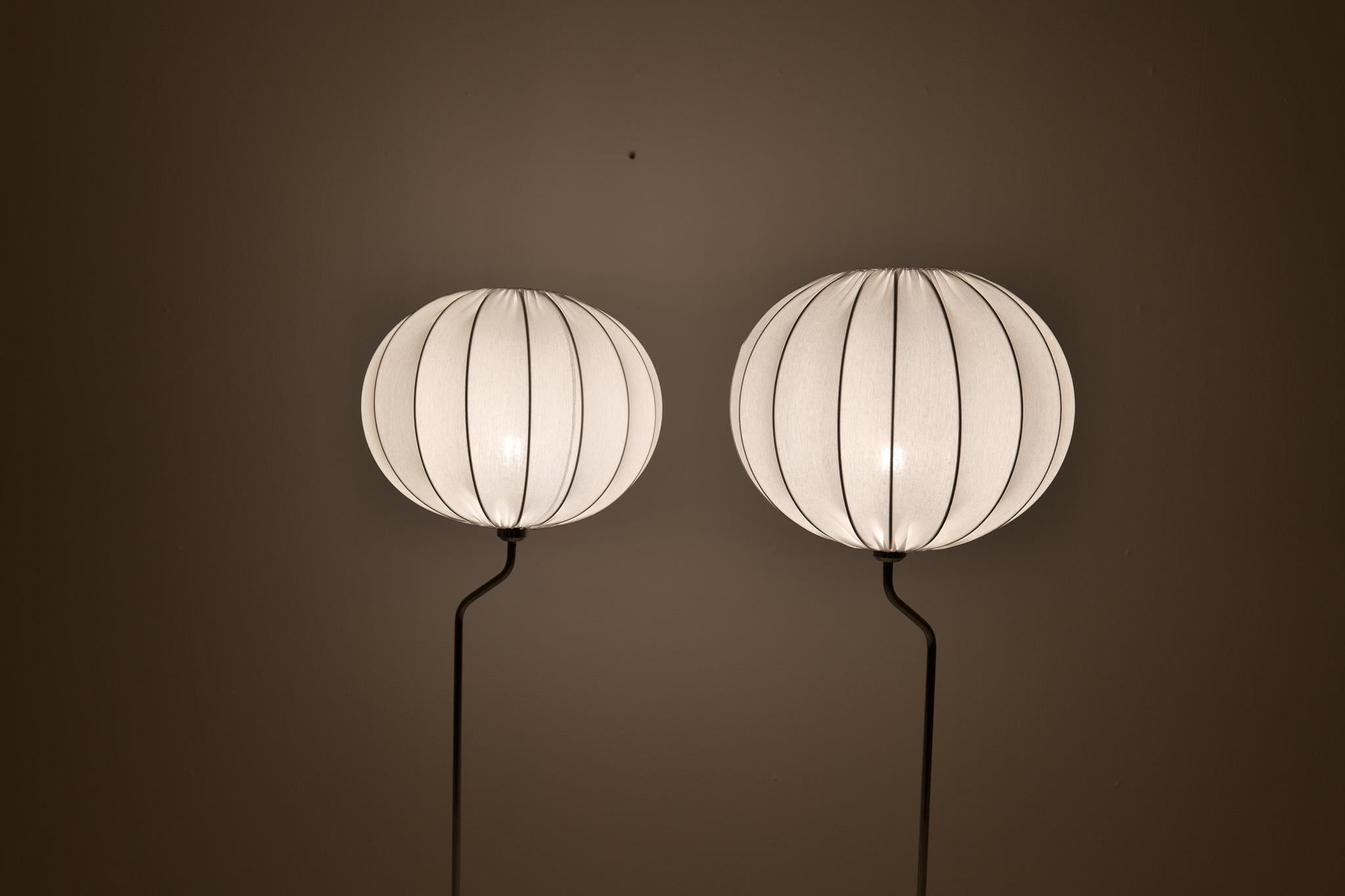 Mid-Century Pair of Bergboms Marble and Steel Floor Lamps, 1970s, Sweden For Sale 6