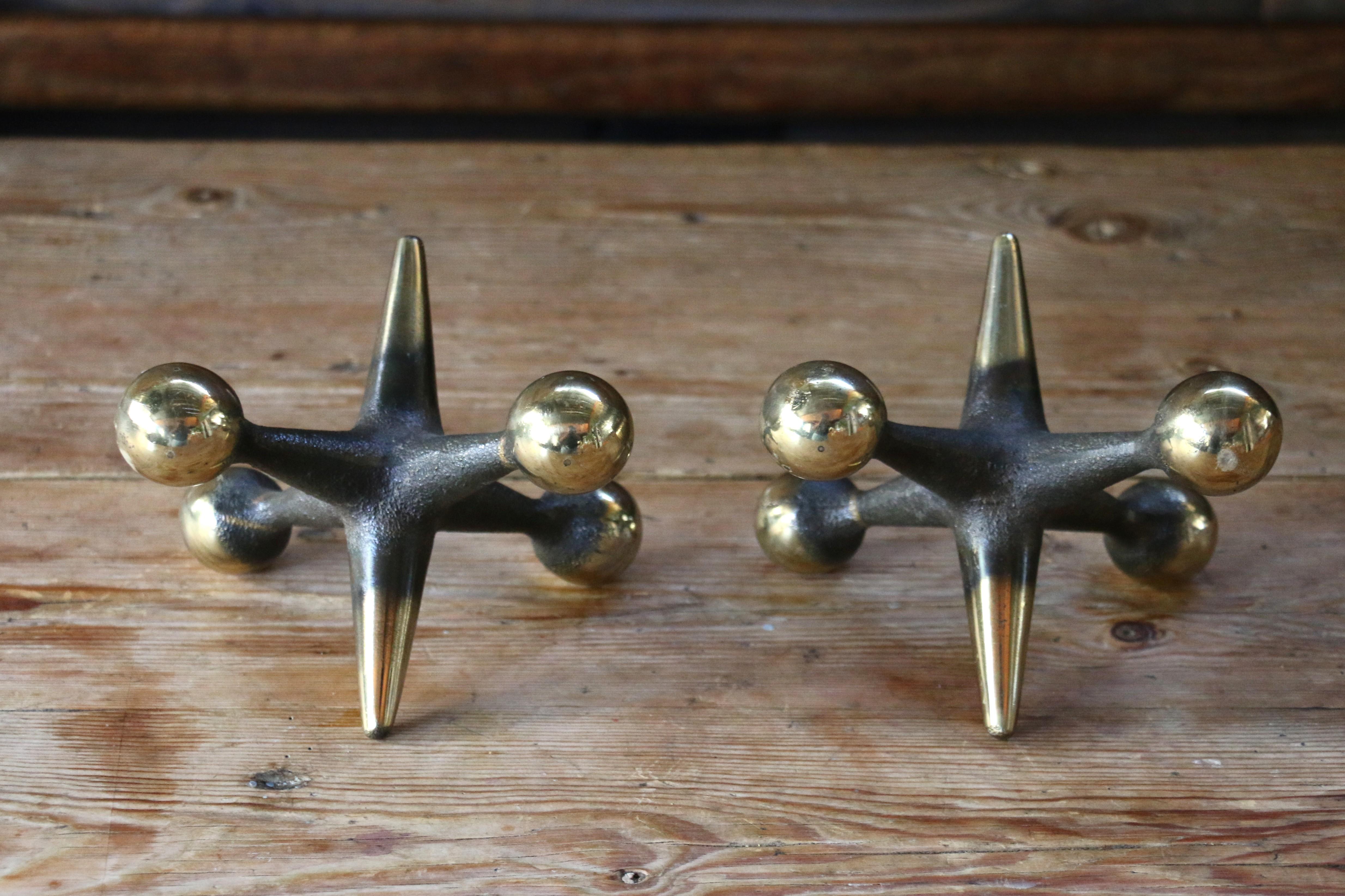 Americano Coppia di sculture di Bill Curry in ottone antico del Mid Century Antiques in vendita