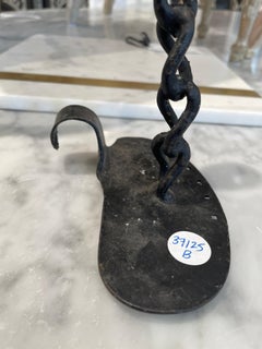 Mid-Century Pair of Black Iron Candlesticks