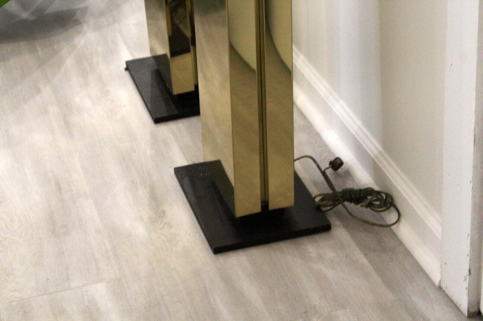 Mid-Century Pair of Brass Monolith Skyscraper Casella Torchiere Floor Lamps In Good Condition In Keego Harbor, MI