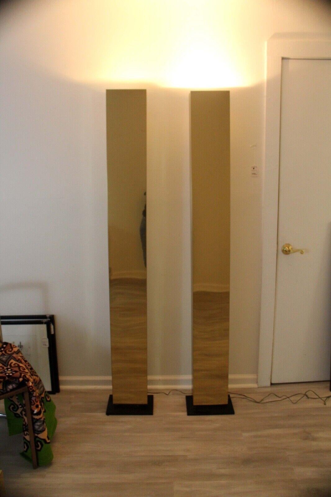 Mid-Century Pair of Brass Monolith Skyscraper Casella Torchiere Floor Lamps 4