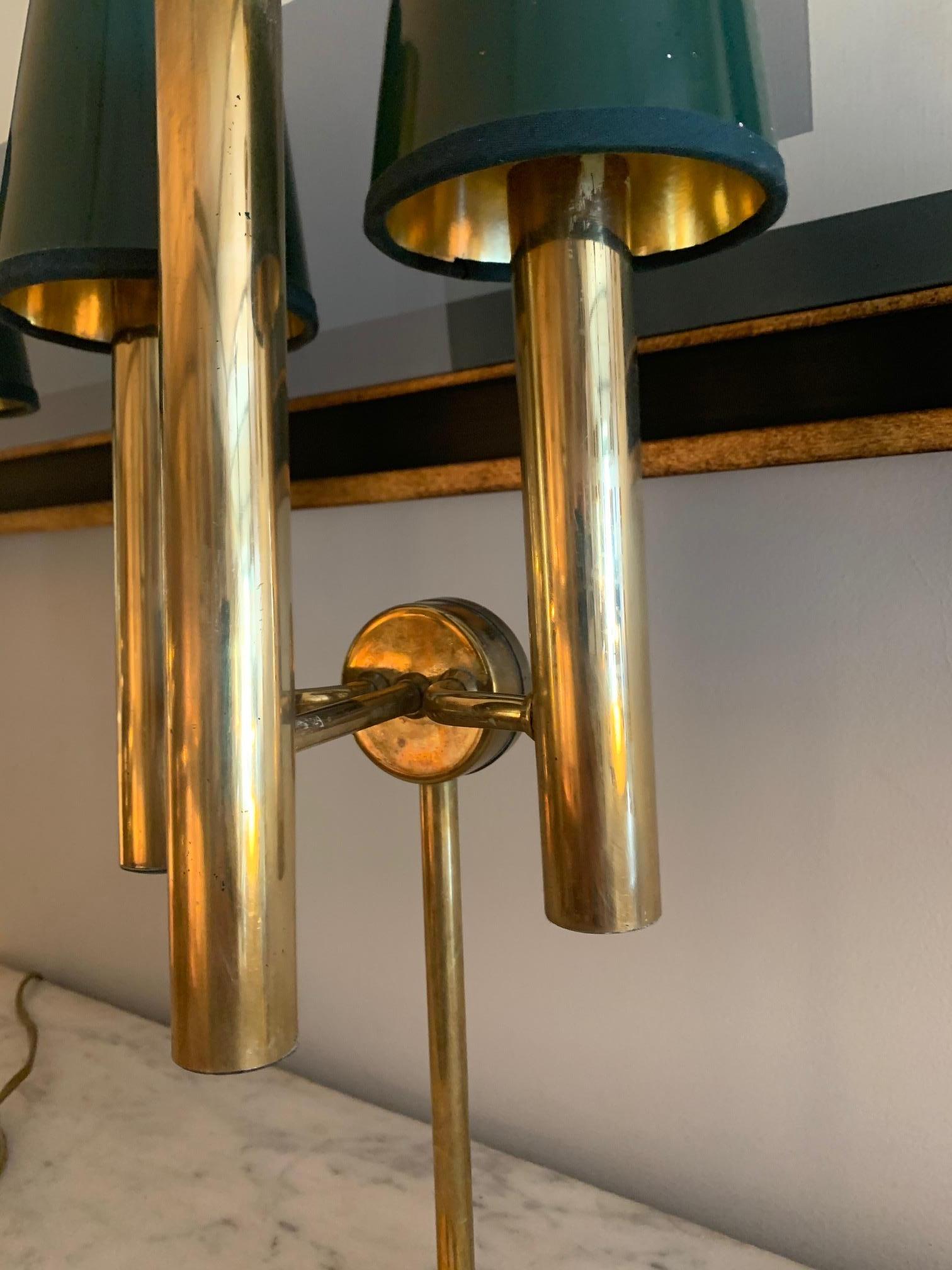 Mid-Century Pair of Brass Table Lamps Gaetano Sciolari Style 2