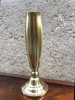 Midcentury Pair of Brass Vases