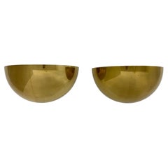 Mid-century pair of brass wall light sconce , 1970s