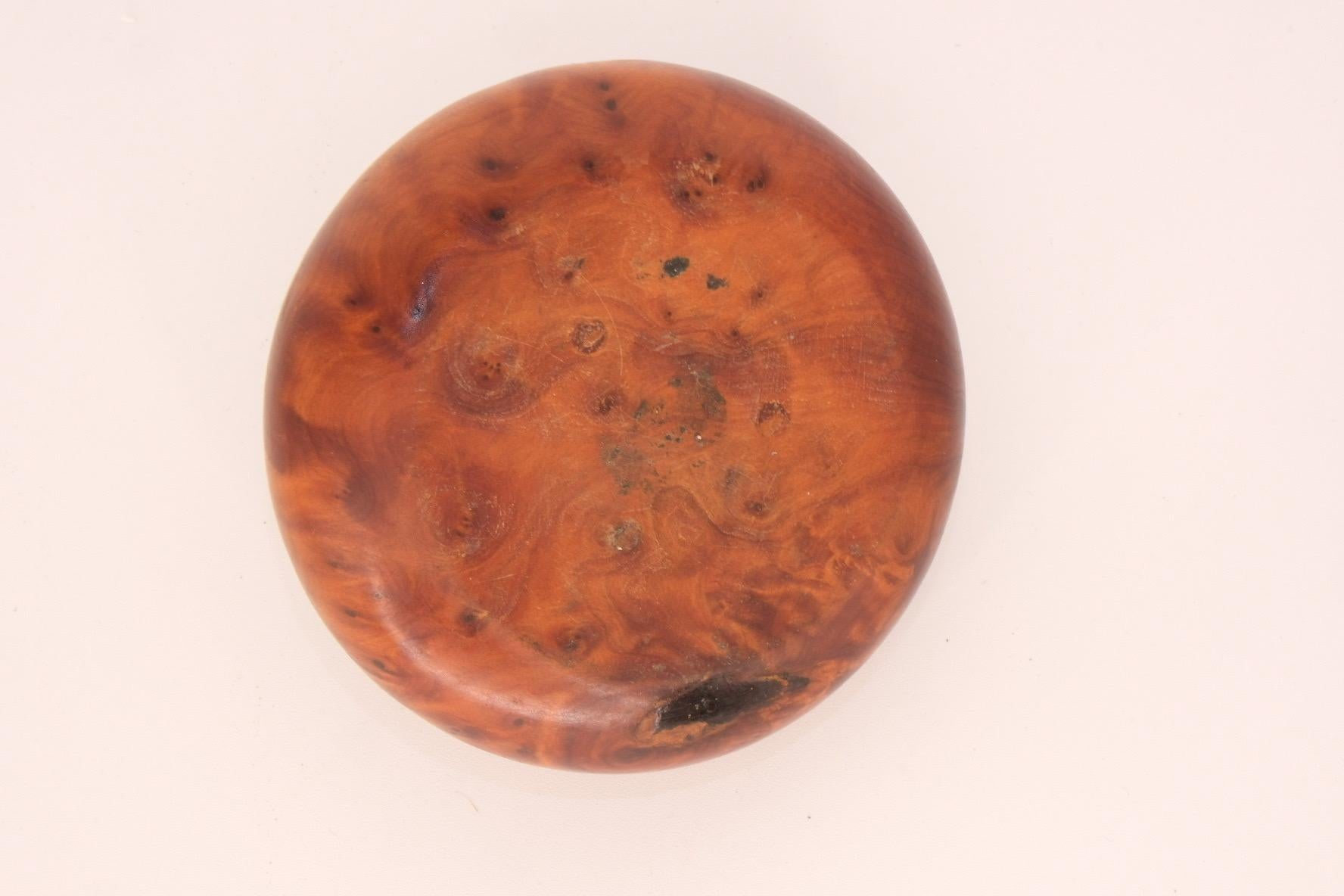 Pareja de Cajas de Madera de Burl de Mediados de Siglo con Rara Veta a Juego en venta 5