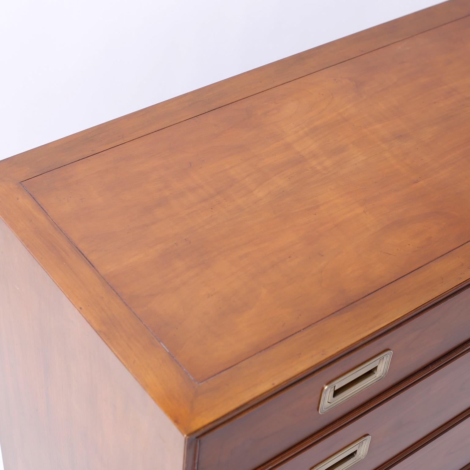 20th Century Midcentury Pair of Campaign Style Chests
