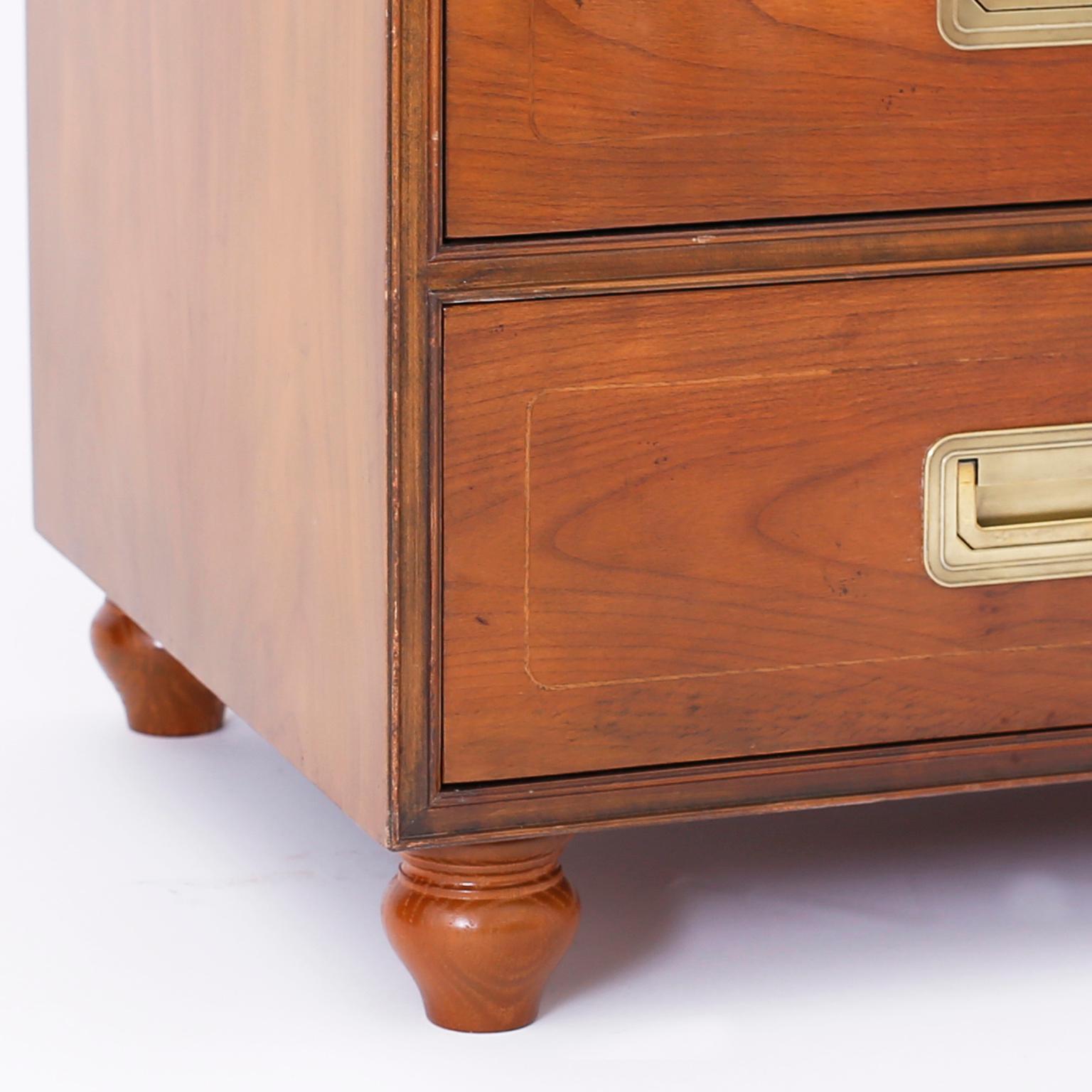 Midcentury Pair of Campaign Style Chests 1