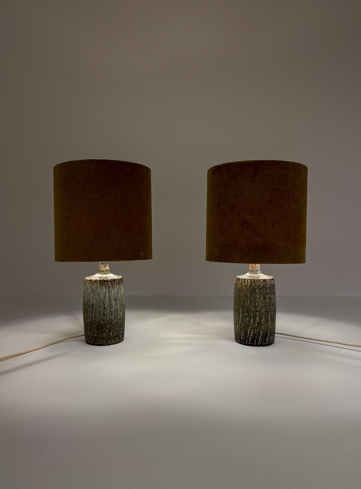 Mid-Century Pair of Ceramic Table Lamps 