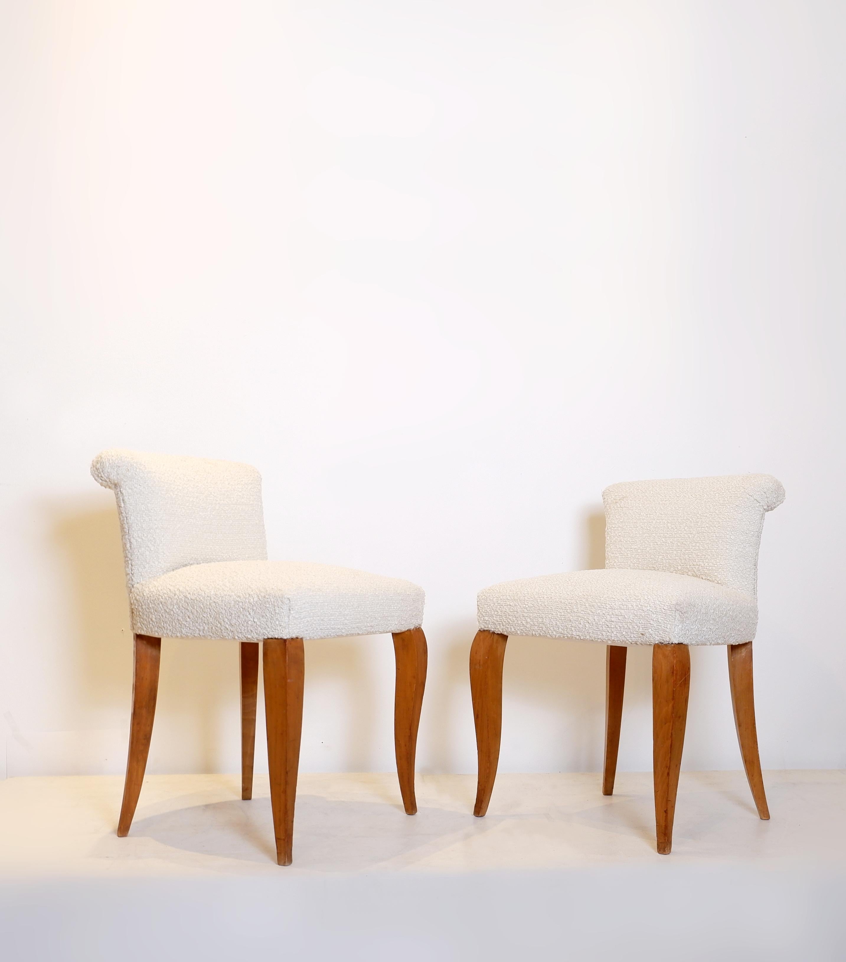Mid-Century Modern Mid Century Pair of cocktail chairs, France , 1950's For Sale