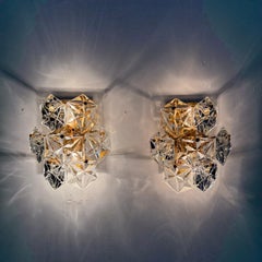 Mid-century pair of Crystal Sconce by Kinkeldey , Germany , 1970s