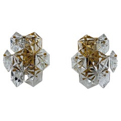 Mid-century pair of Crystal Sconce by Kinkeldey , Germany , 1970s