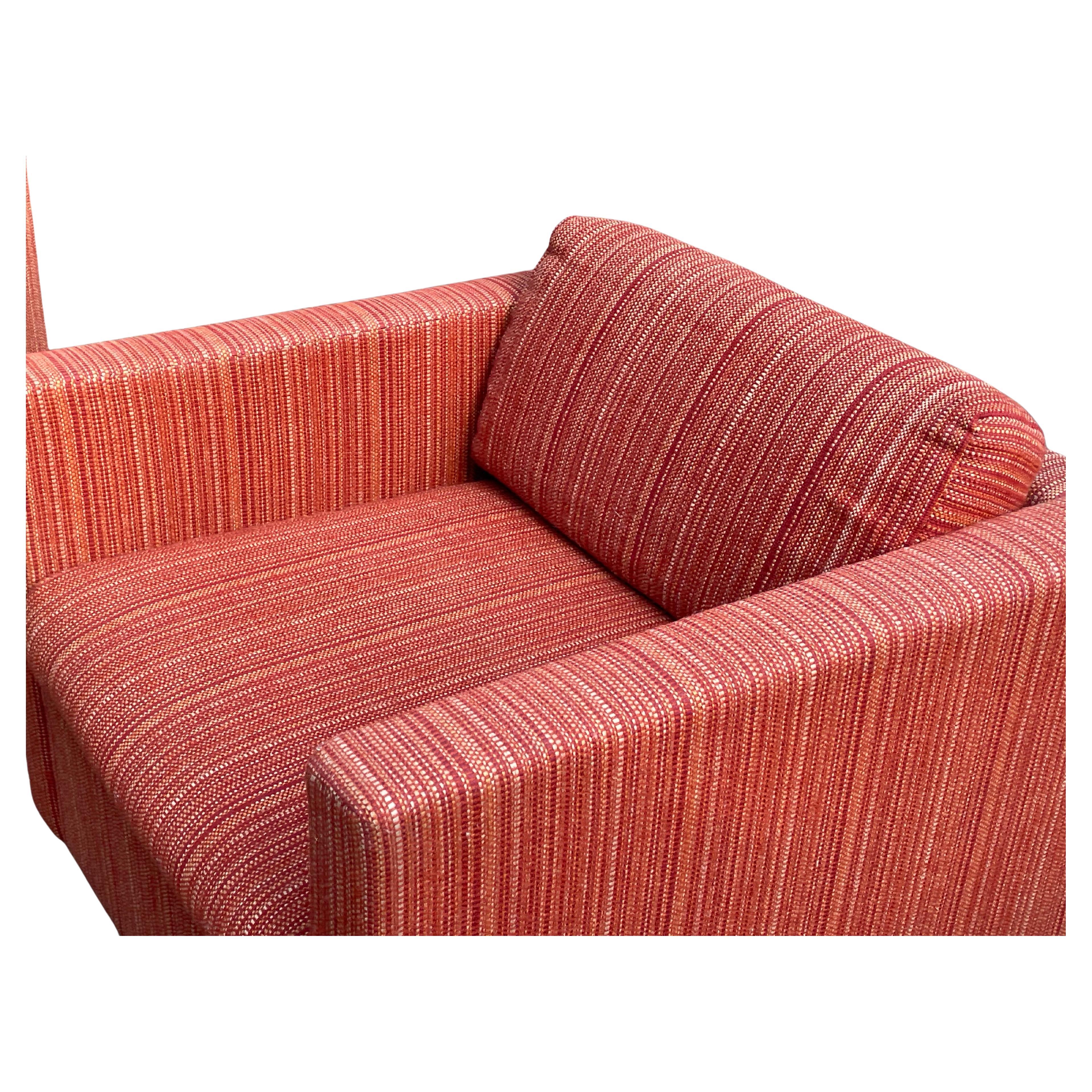 Velvet Mid-Century Pair of Cube Lounge Chairs - Circa 1970s