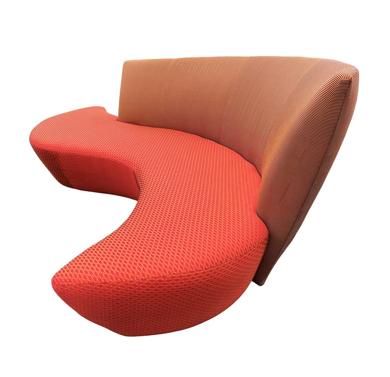 Mid-Century Modern Midcentury Pair of Curved Serpentine Bilboa Sofas by Vladimir Kagan for Preview