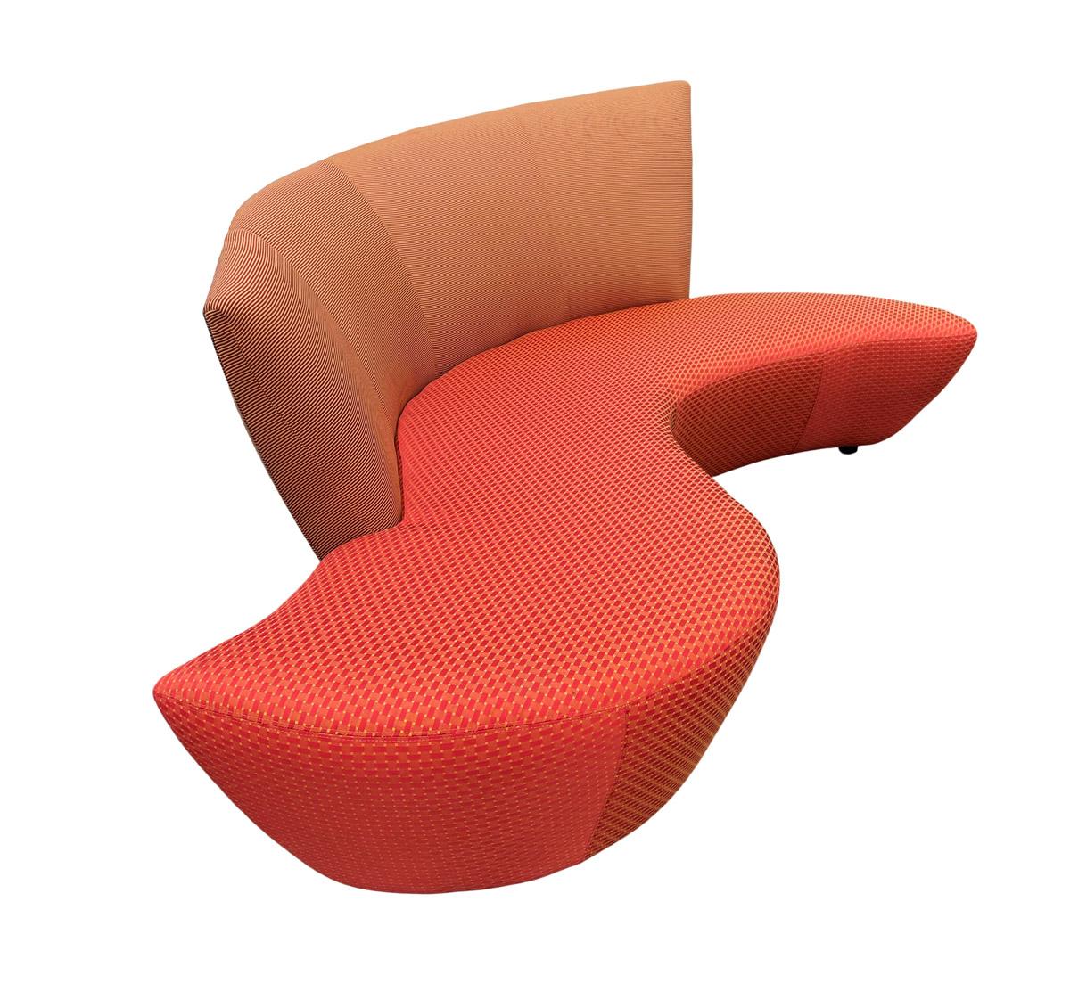 Late 20th Century Midcentury Pair of Curved Serpentine Bilboa Sofas by Vladimir Kagan for Preview