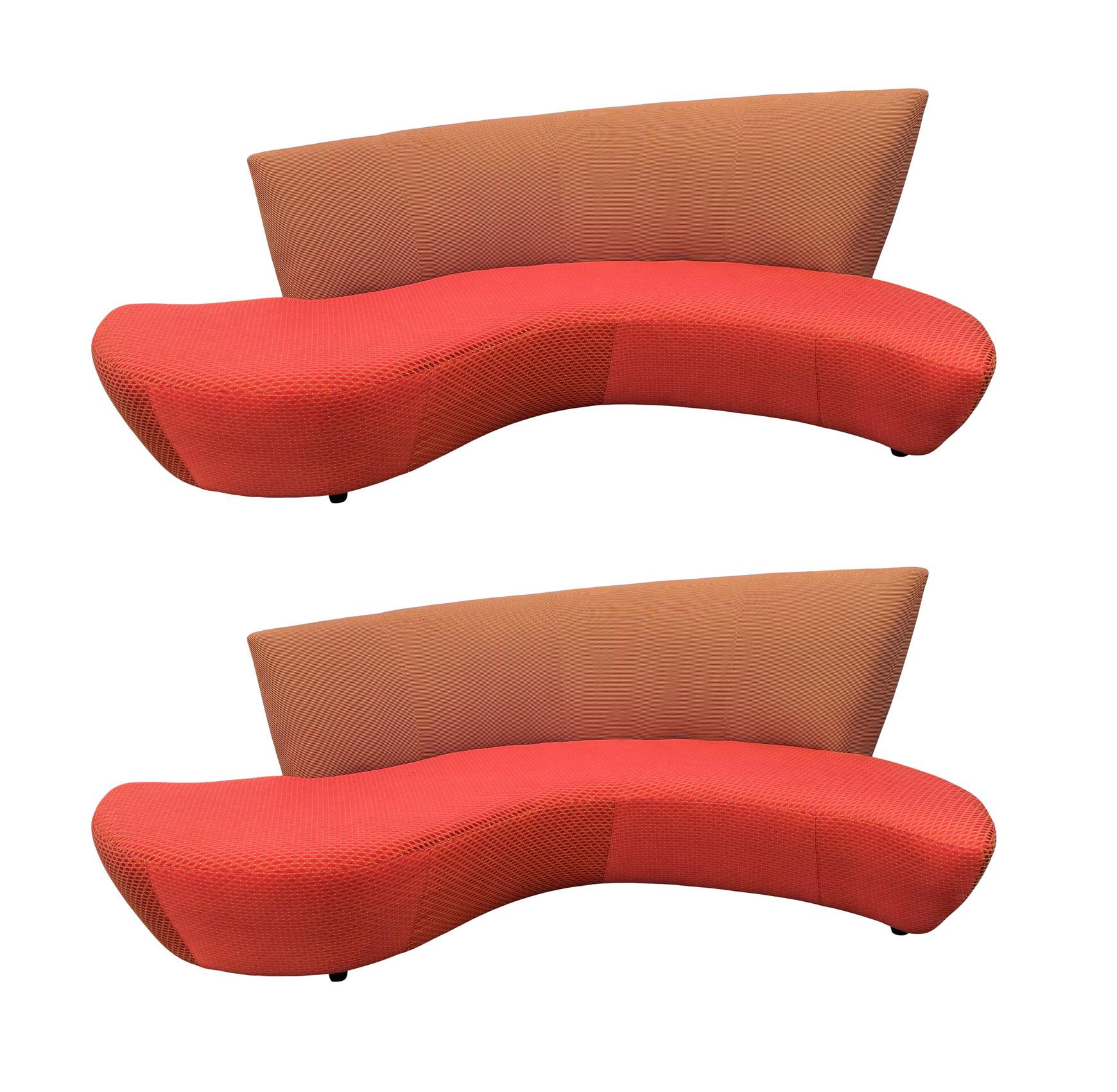 Midcentury Pair of Curved Serpentine Bilboa Sofas by Vladimir Kagan for Preview 1
