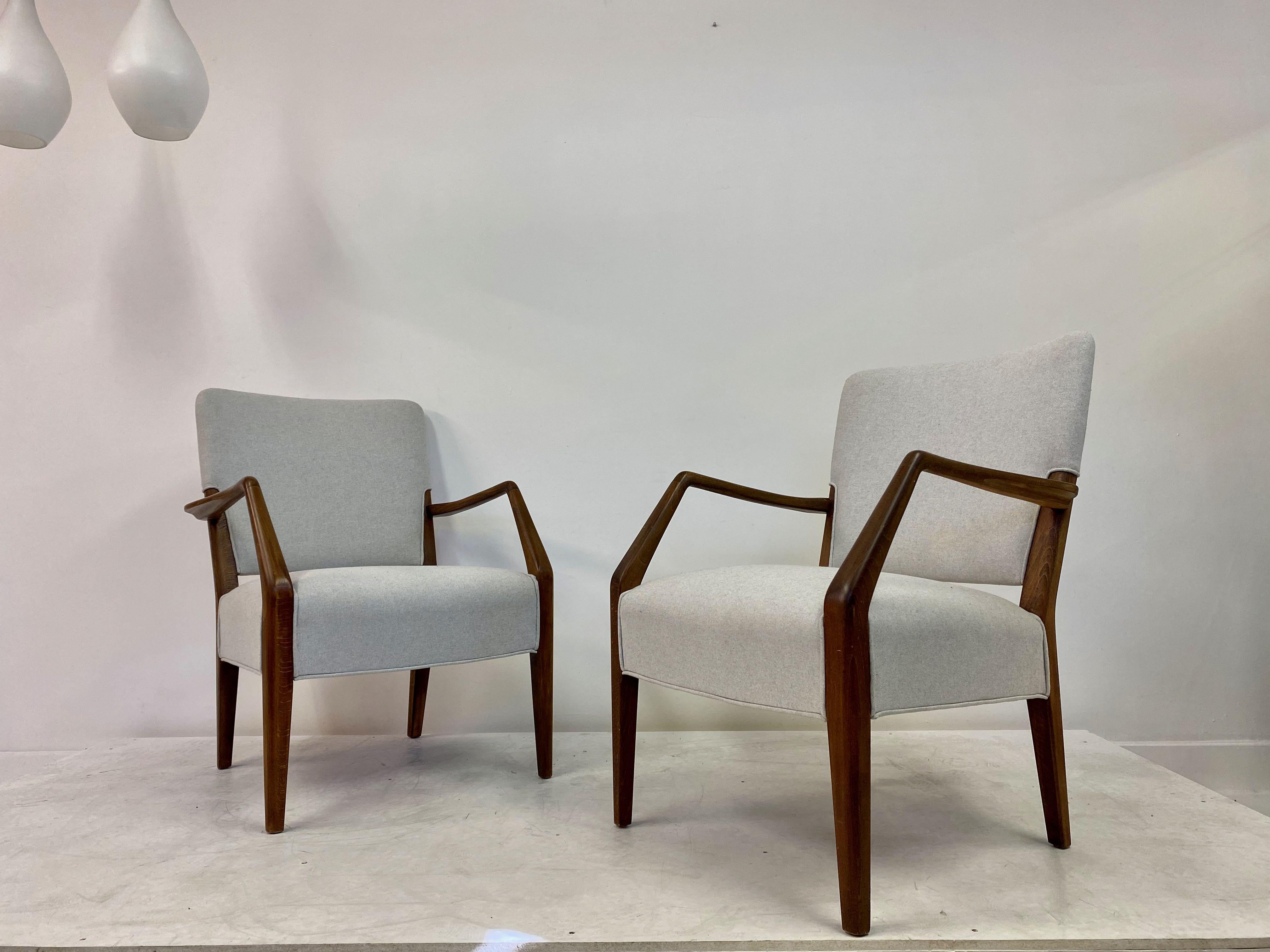 Mid Century Pair of Danish Armchairs by Peter Hvidt and Orla Molgaard-Nielsen 2