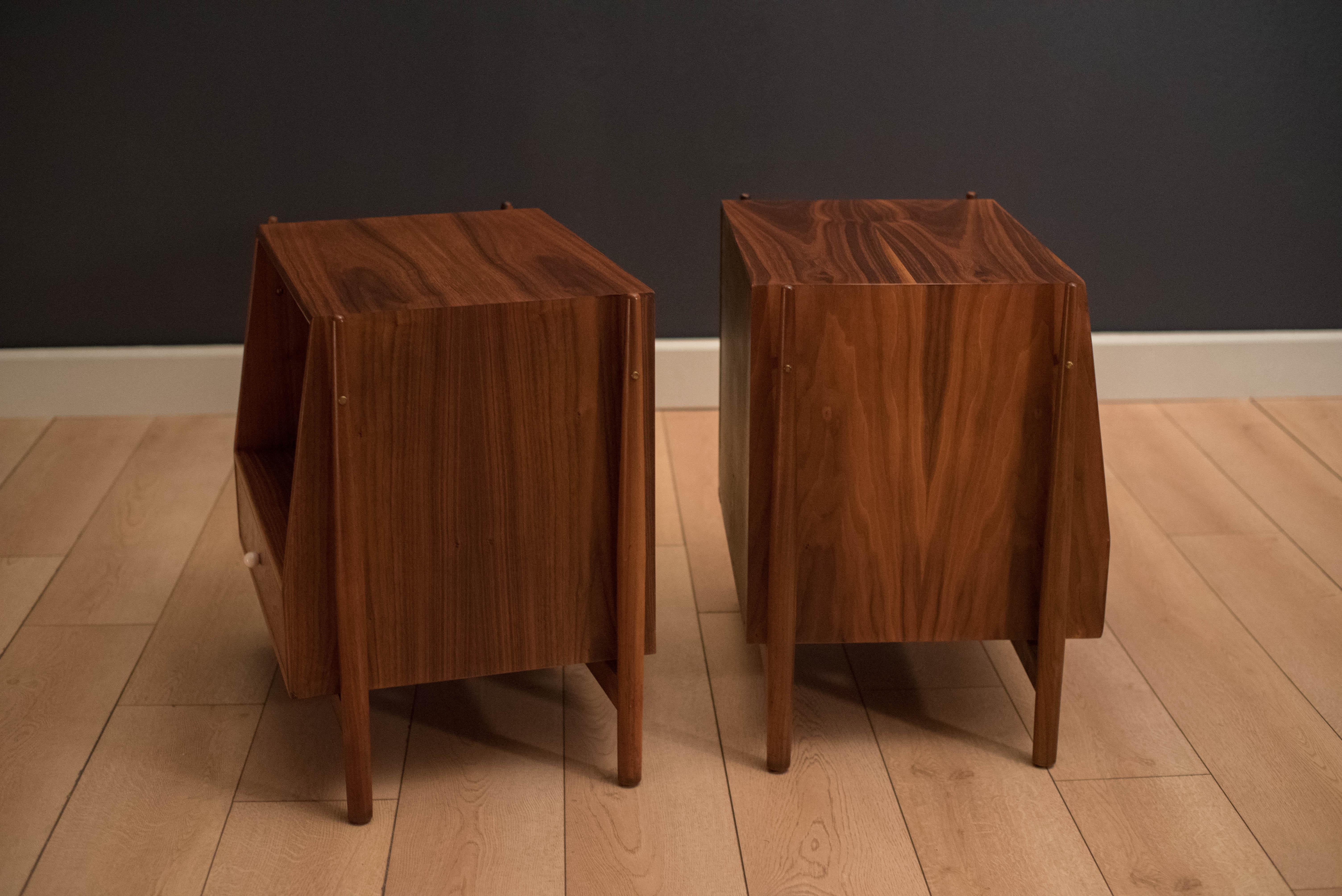 Mid-20th Century Mid Century Pair of Drexel Declaration Nightstands