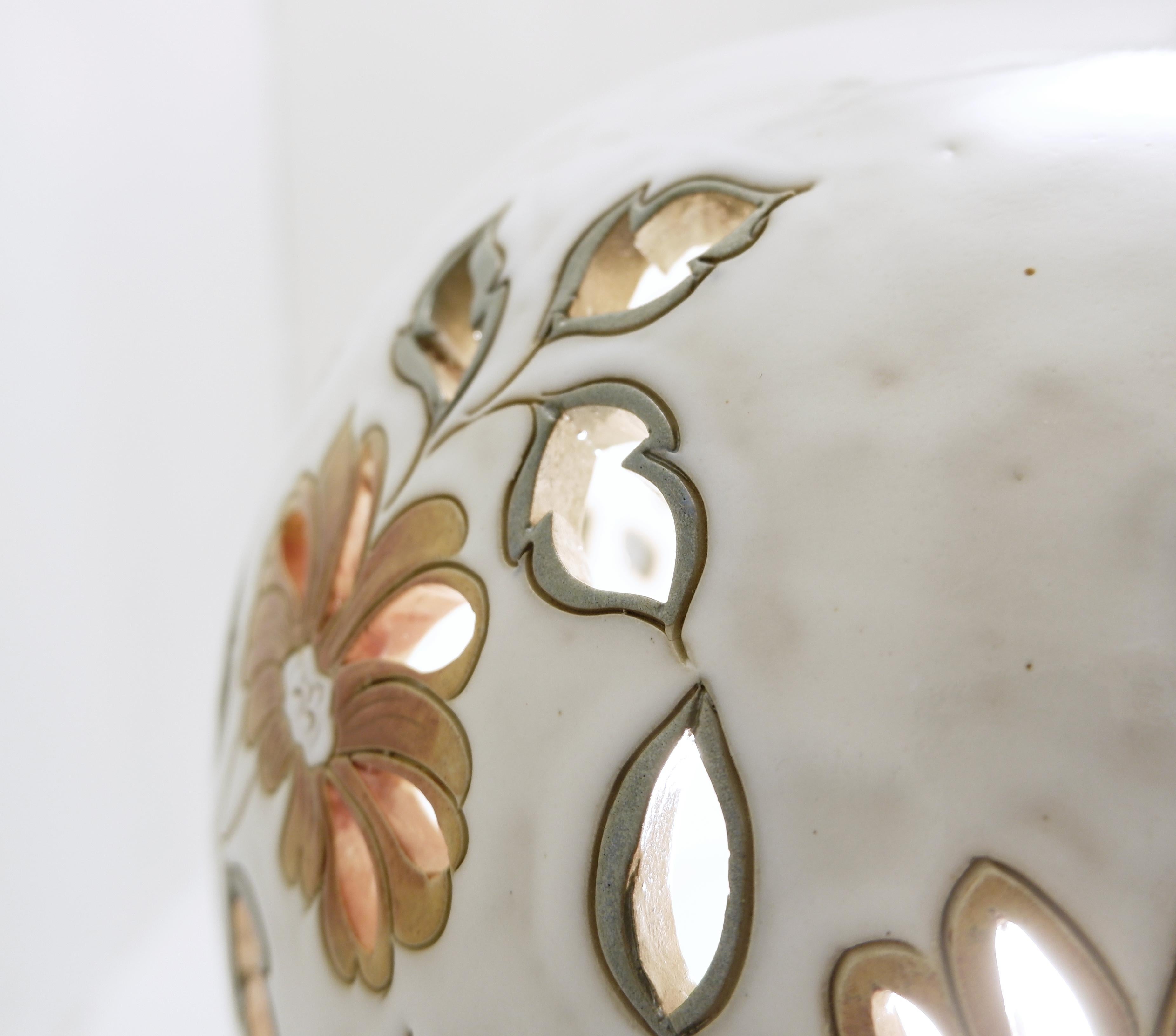 Ceramic Midcentury Pair of Earthenware Floor Lamps Lardinois For Sale