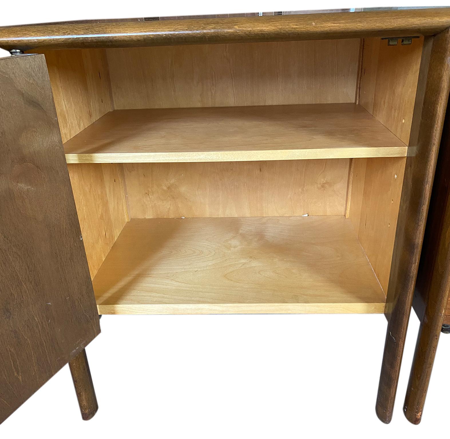Midcentury Pair of Edmond Spence Checkerboard Side Cabinet Nightstands In Good Condition In BROOKLYN, NY