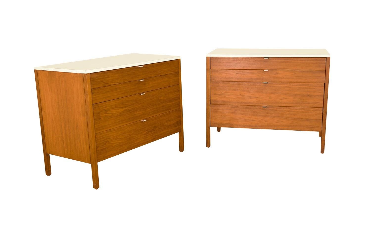 Laminate Mid-Century Pair of Florence Knoll Chests of Drawers For Sale