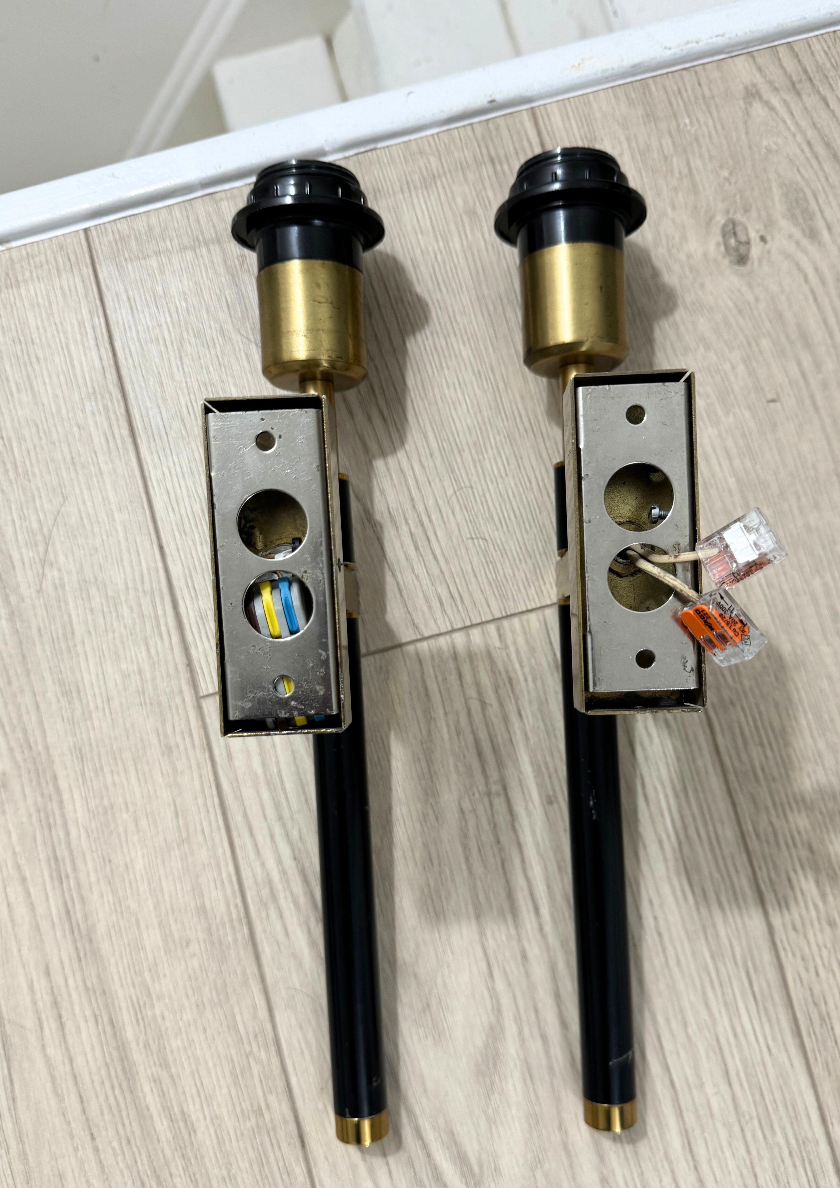 Mid-Century Pair of French Brass Wall Sconces in the manner of Maison Charles For Sale 8