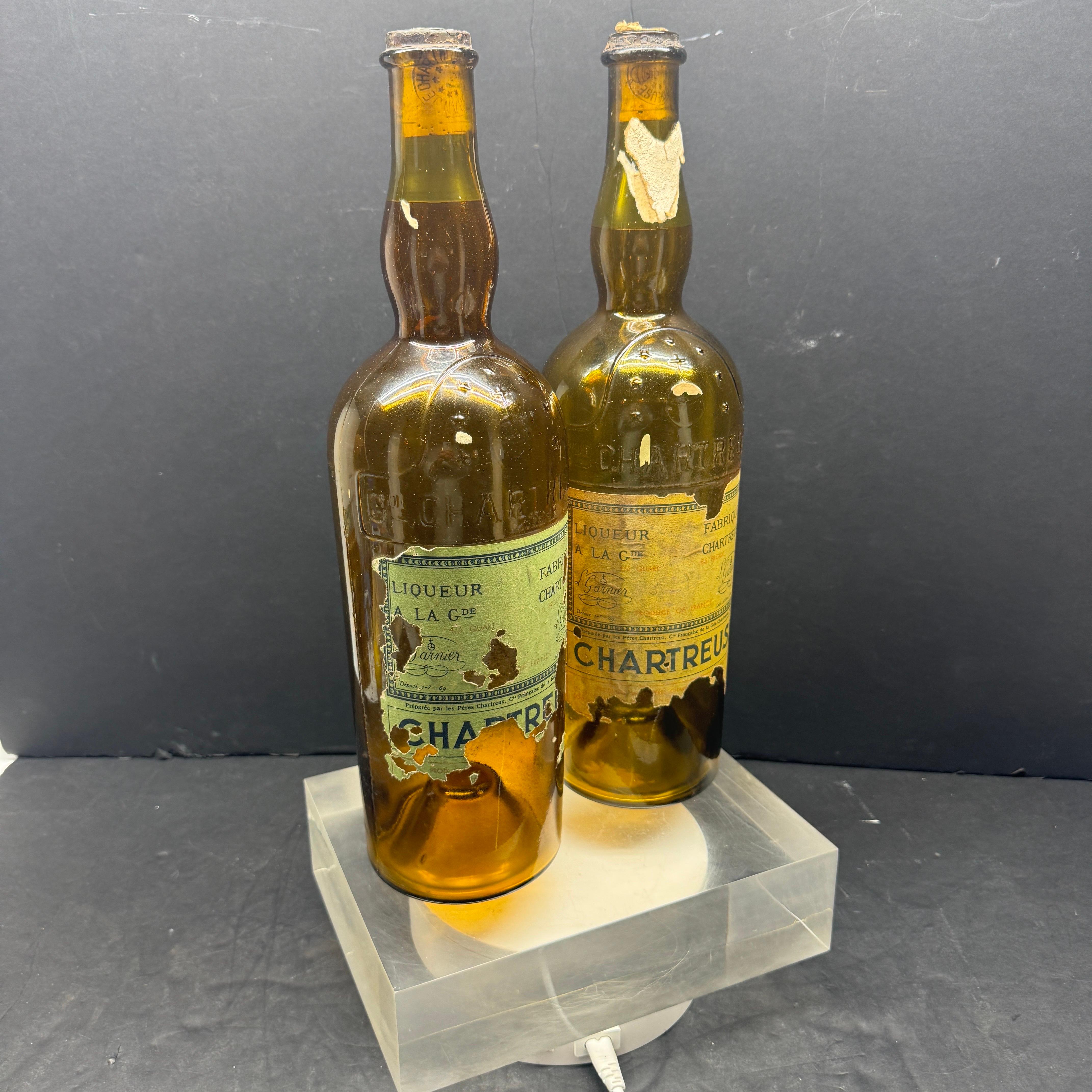 Mid-Century Oversized Pair of French Chartreuse Liquor Bottles 3
