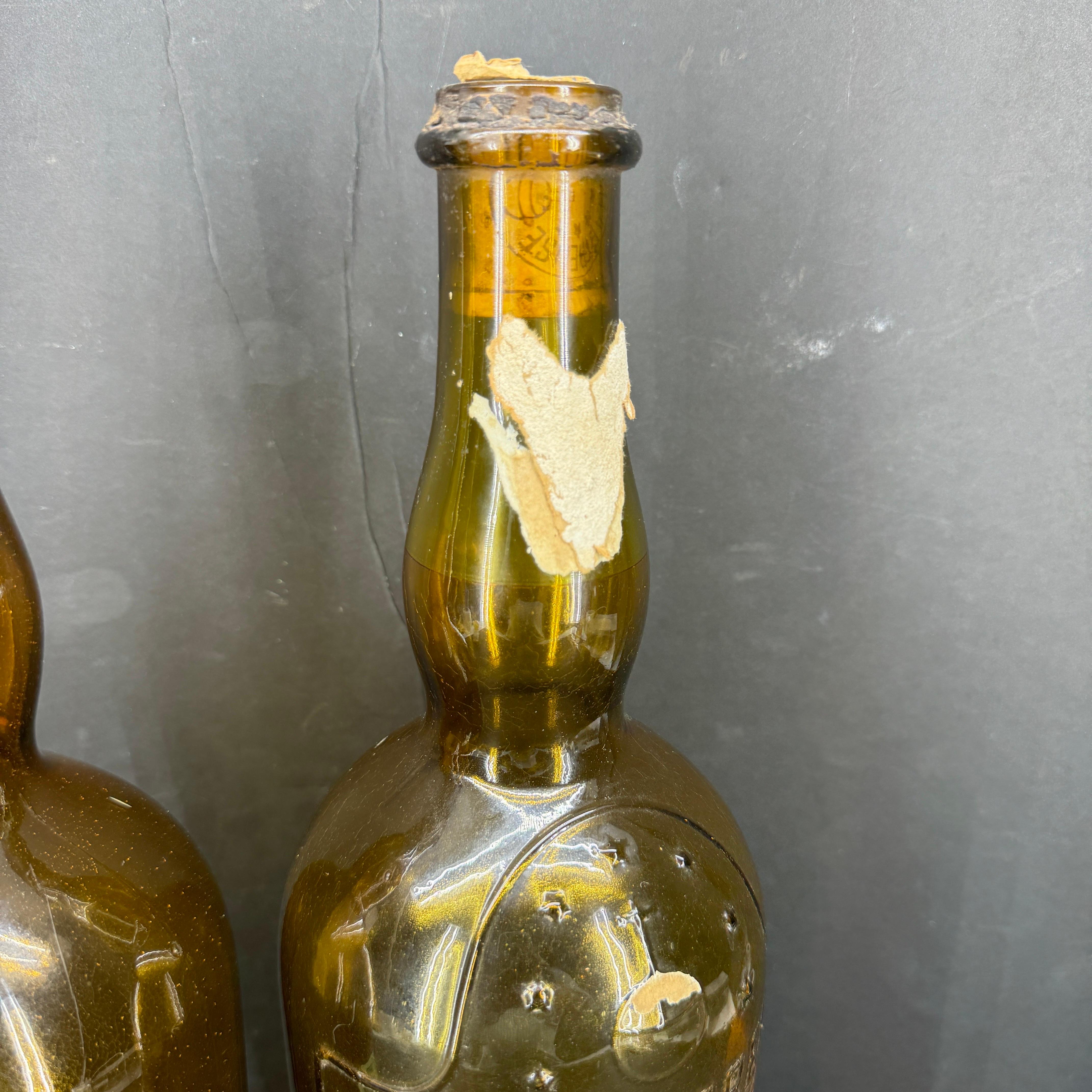 Hand-Crafted Mid-Century Oversized Pair of French Chartreuse Liquor Bottles