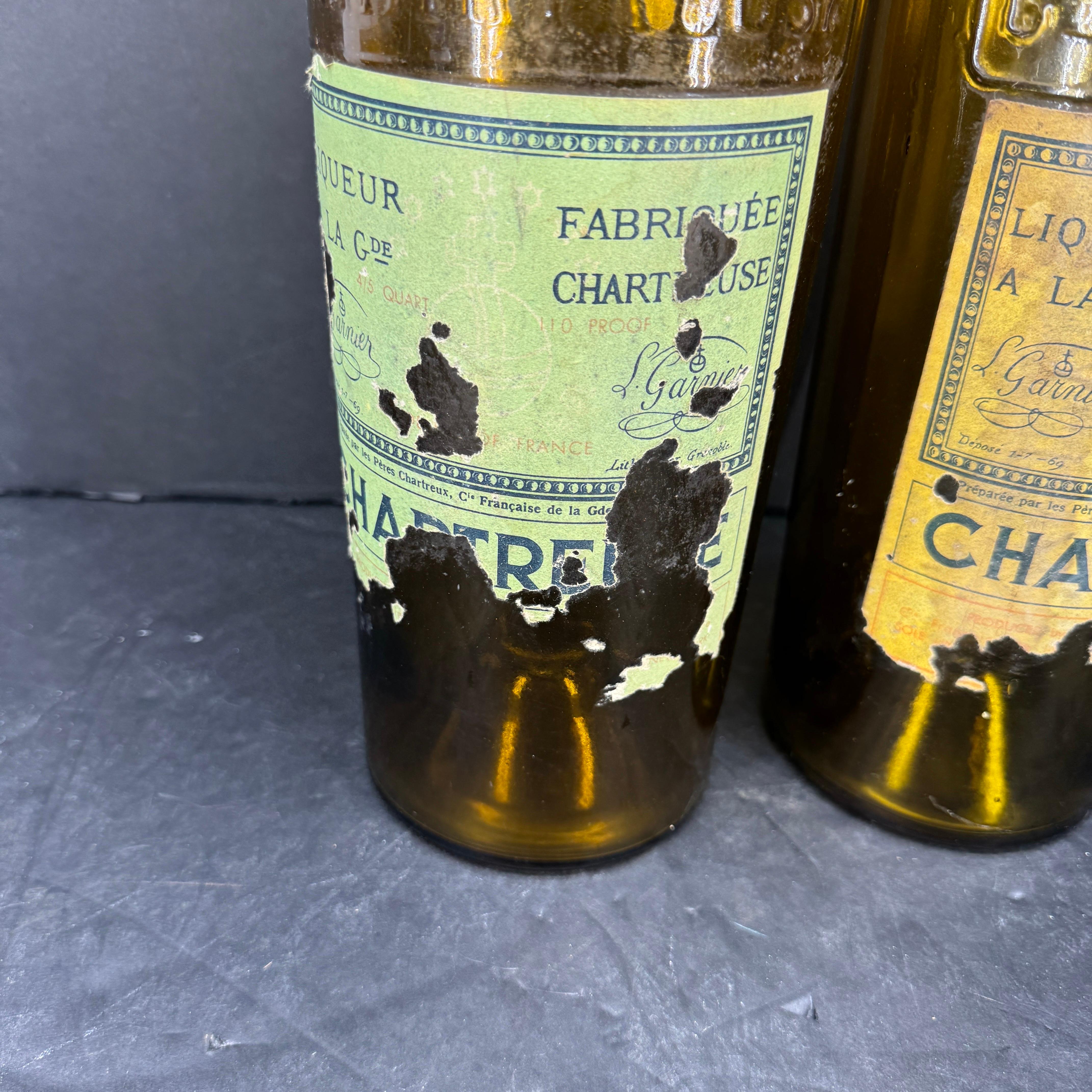 Mid-Century Oversized Pair of French Chartreuse Liquor Bottles In Good Condition In Haddonfield, NJ