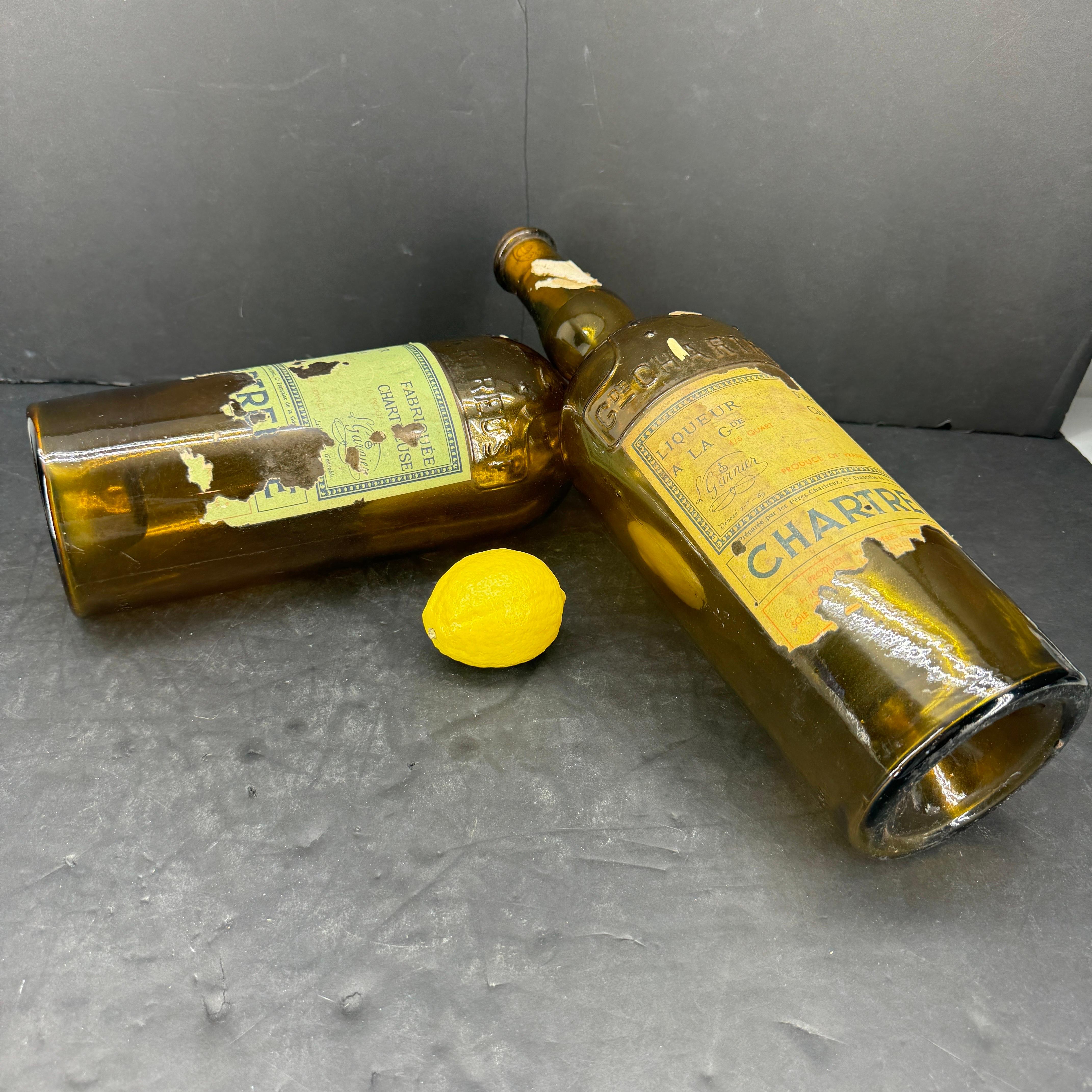 20th Century Mid-Century Oversized Pair of French Chartreuse Liquor Bottles