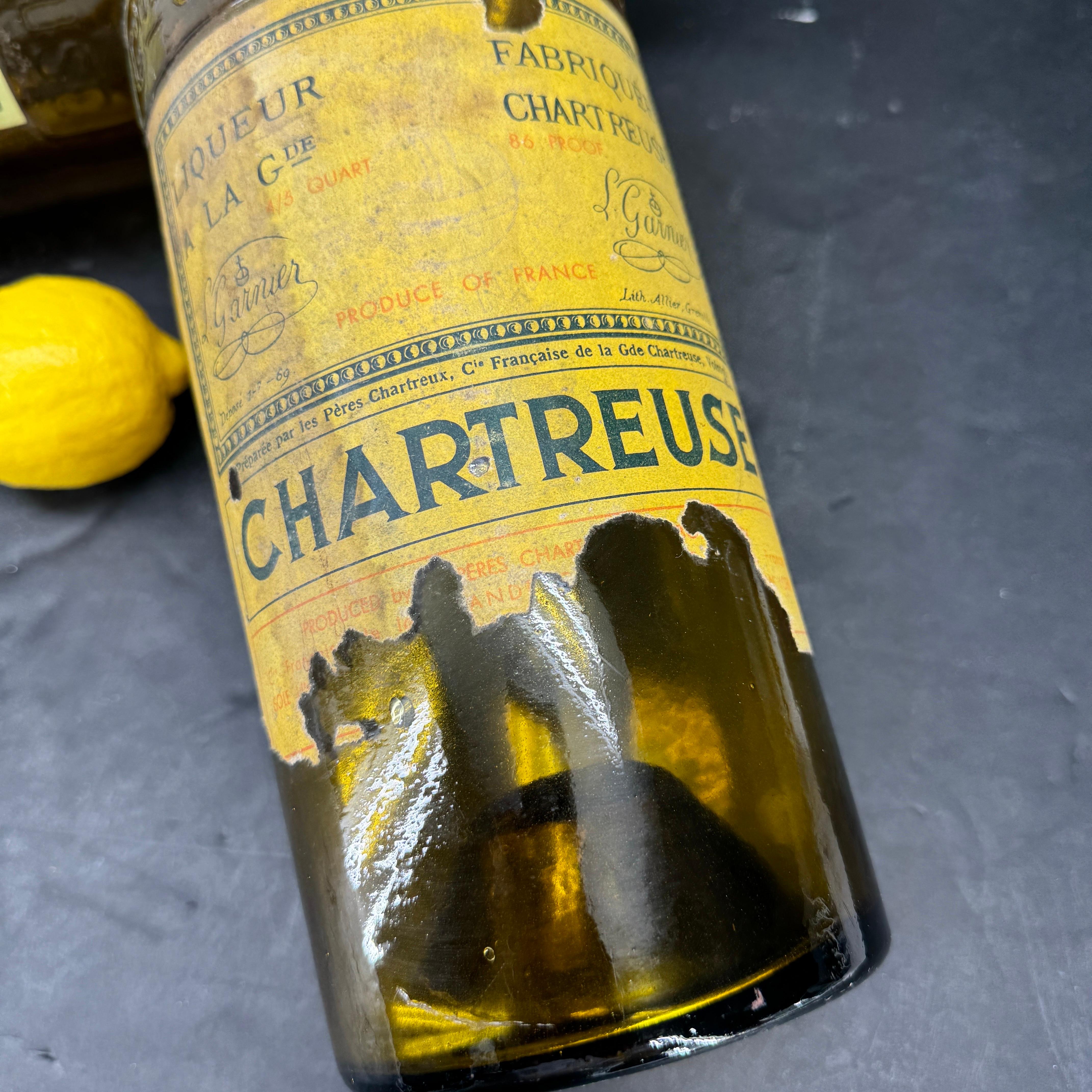 Mid-Century Oversized Pair of French Chartreuse Liquor Bottles 2