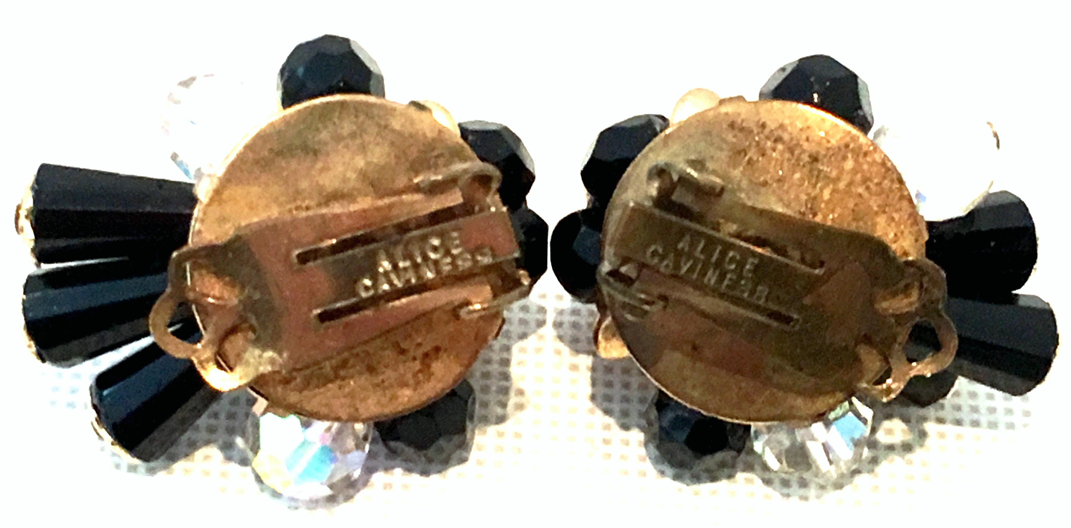 Mid-Century Pair Of Gold & Glass Bead Dimensional Earrings By, Alice Caviness For Sale 3