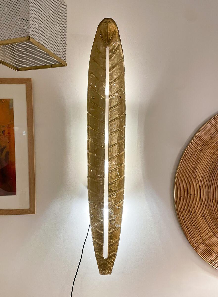 
Mid-Century Pair of Gold Murano Glass Wall Lights in the style of Barovier