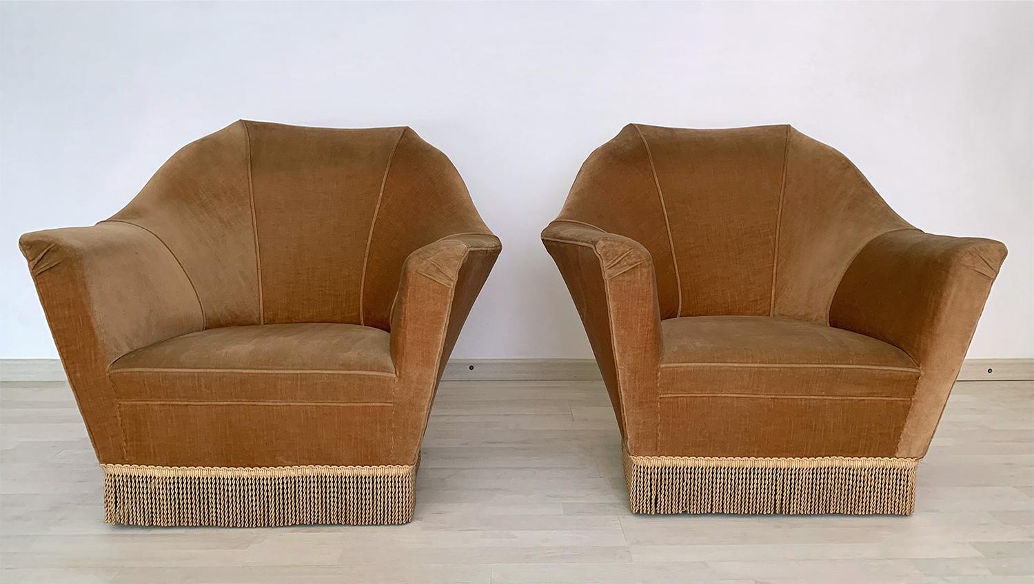 Mid-Century Modern Mid-Century Pair of Ico Parisi Armchairs for Ariberto Colombo, Set of 2, 1950s For Sale