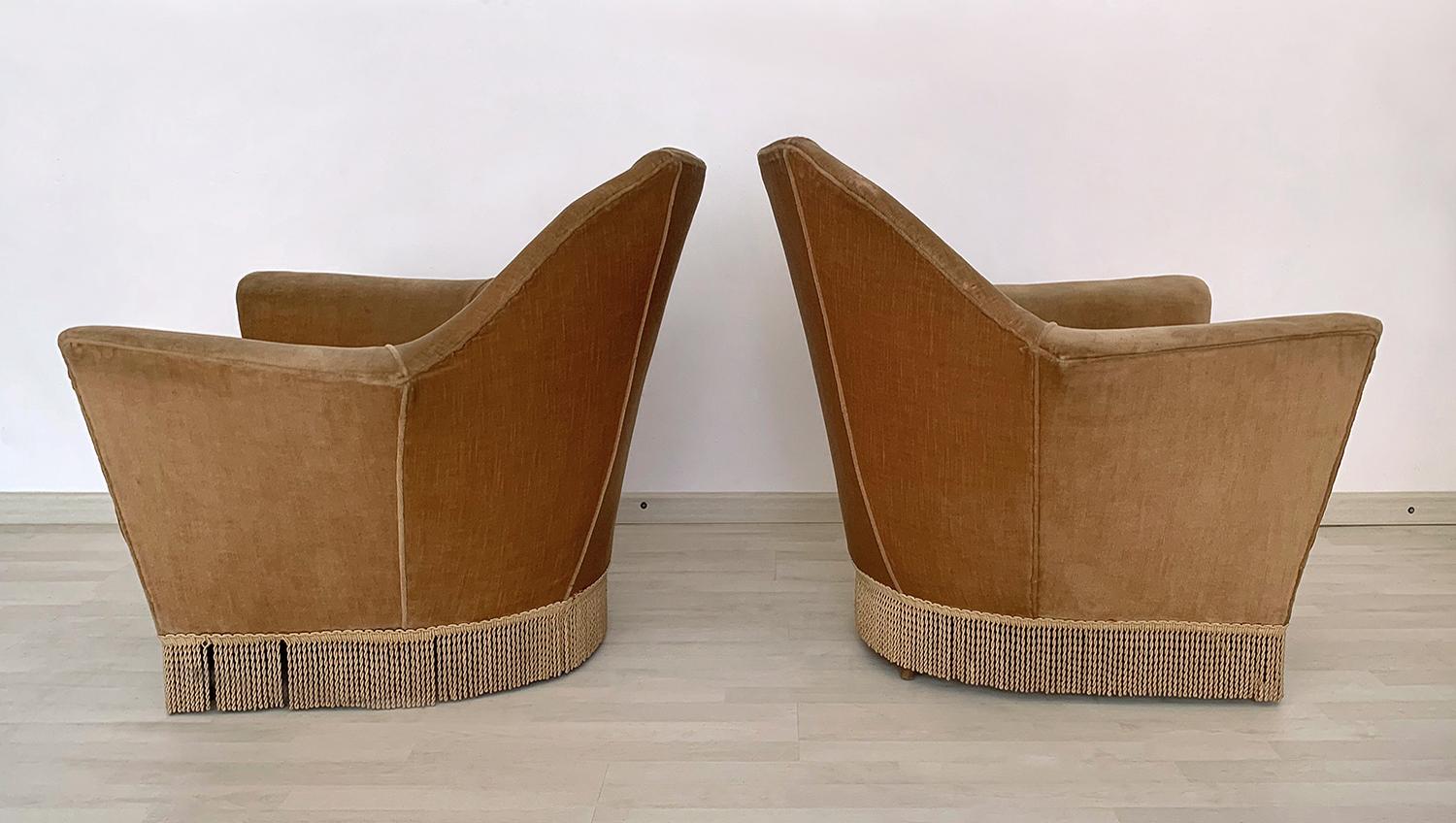 20th Century Mid-Century Pair of Ico Parisi Armchairs for Ariberto Colombo, Set of 2, 1950s For Sale