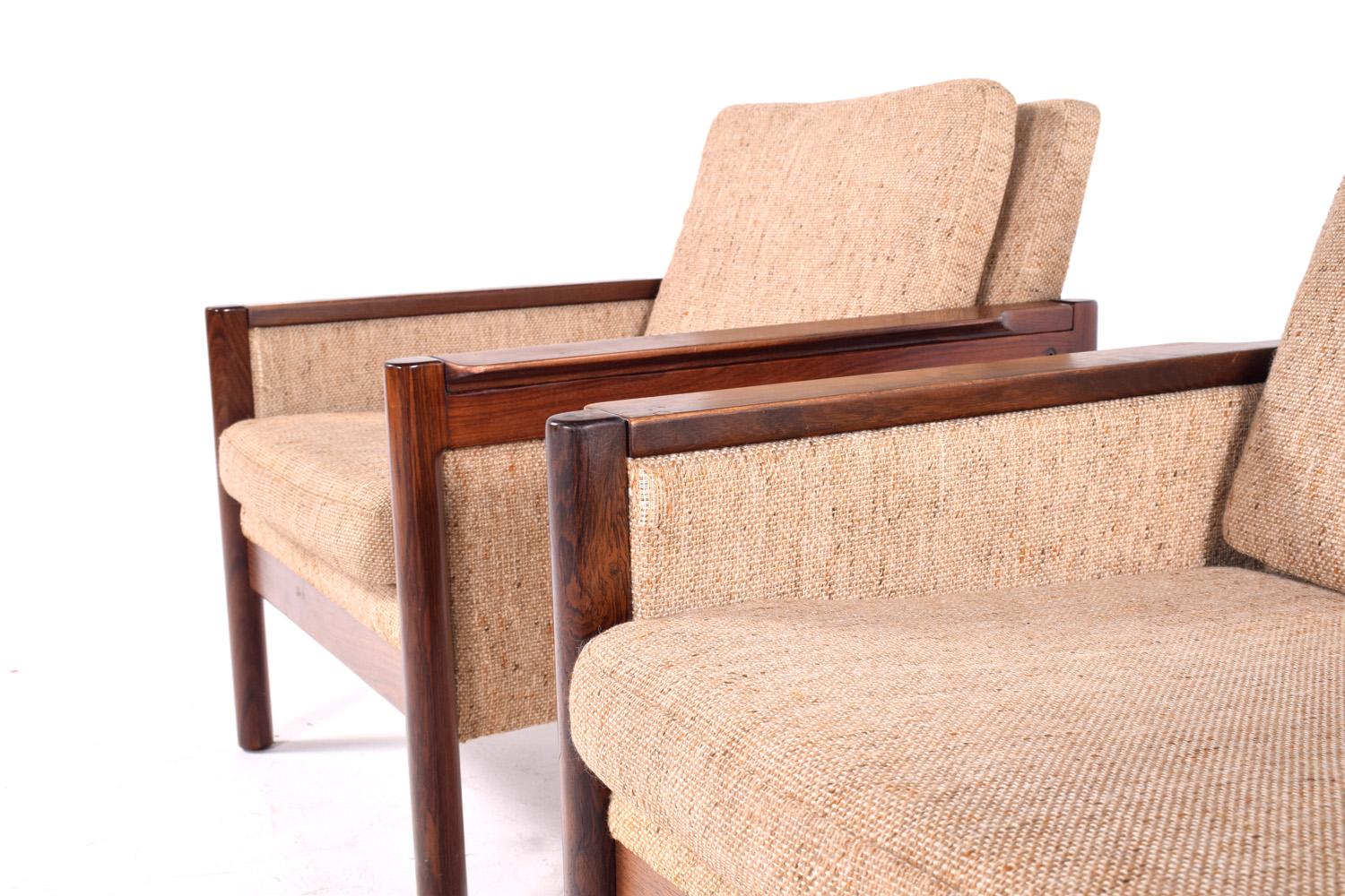 Midcentury Pair of Illum Wikkelso Capella Chairs for Niels Eilersen 1