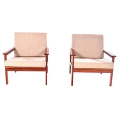 Midcentury Pair of Illum Wikkelso Teak Easy Chairs, 1960s