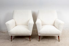 Mid-Century Pair of Italian Chairs in Lamb Shearling