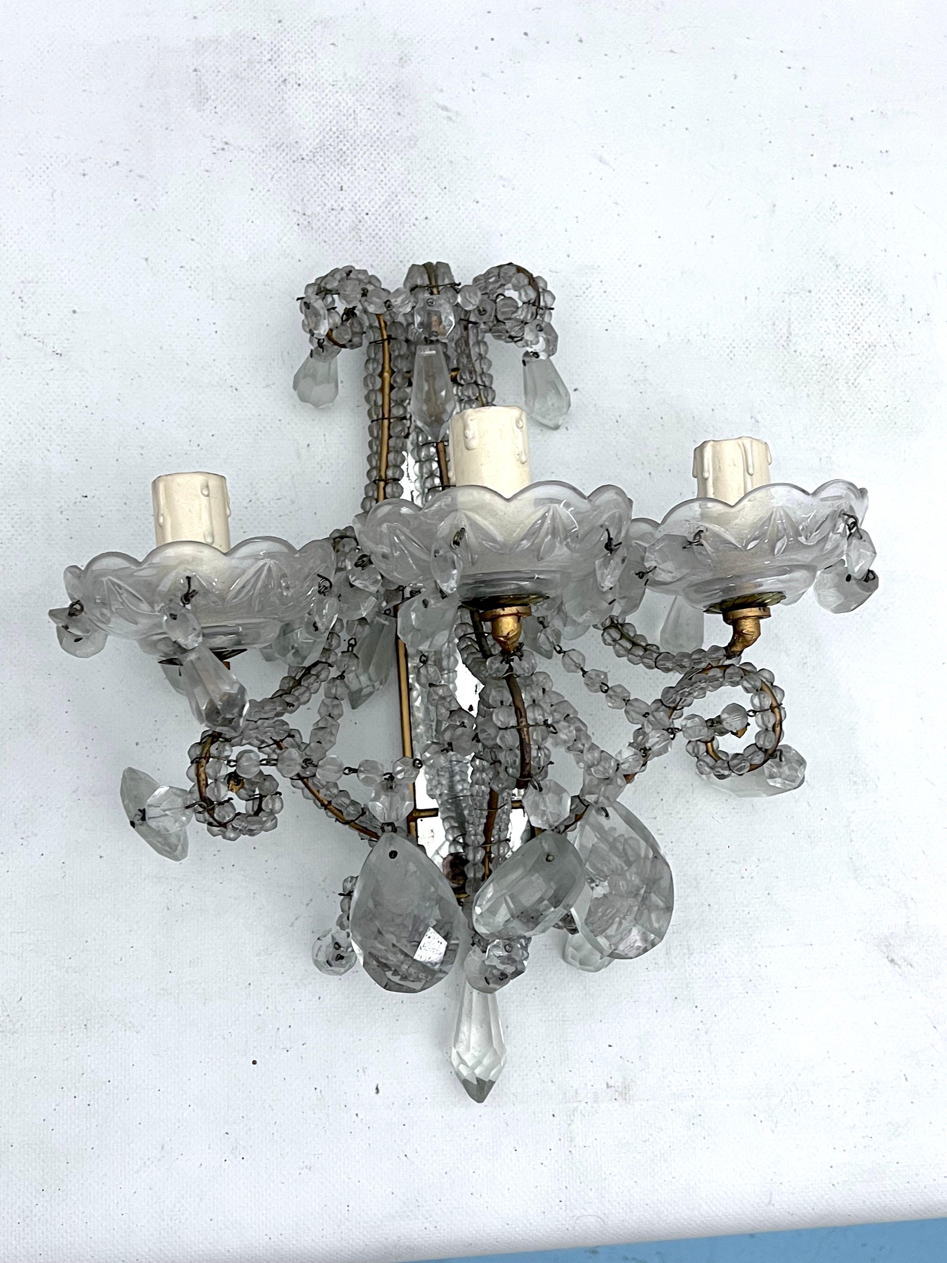 Mid-Century pair of Italian Maria Teresa sconces from 40s For Sale 5