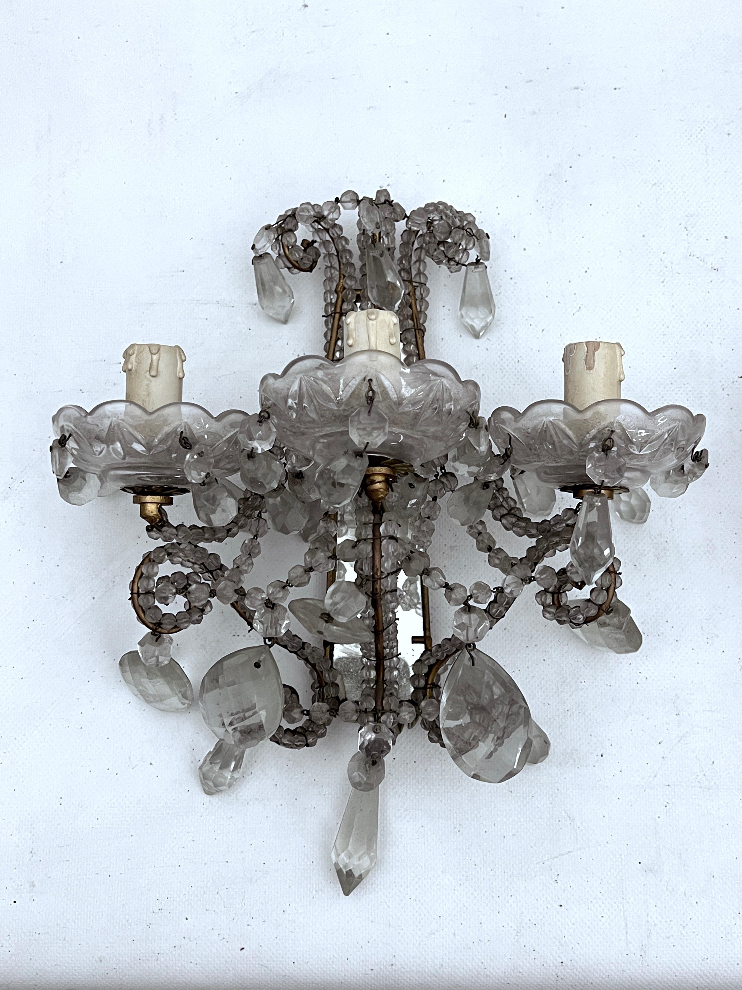 Mid-Century Modern Mid-Century pair of Italian Maria Teresa sconces from 40s For Sale