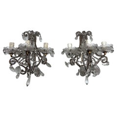 Mid-Century pair of Italian Maria Teresa sconces from 40s
