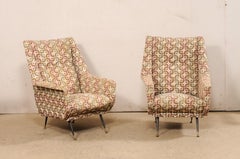 Midcentury Pair of Italian Modern-Design Wingback Chairs